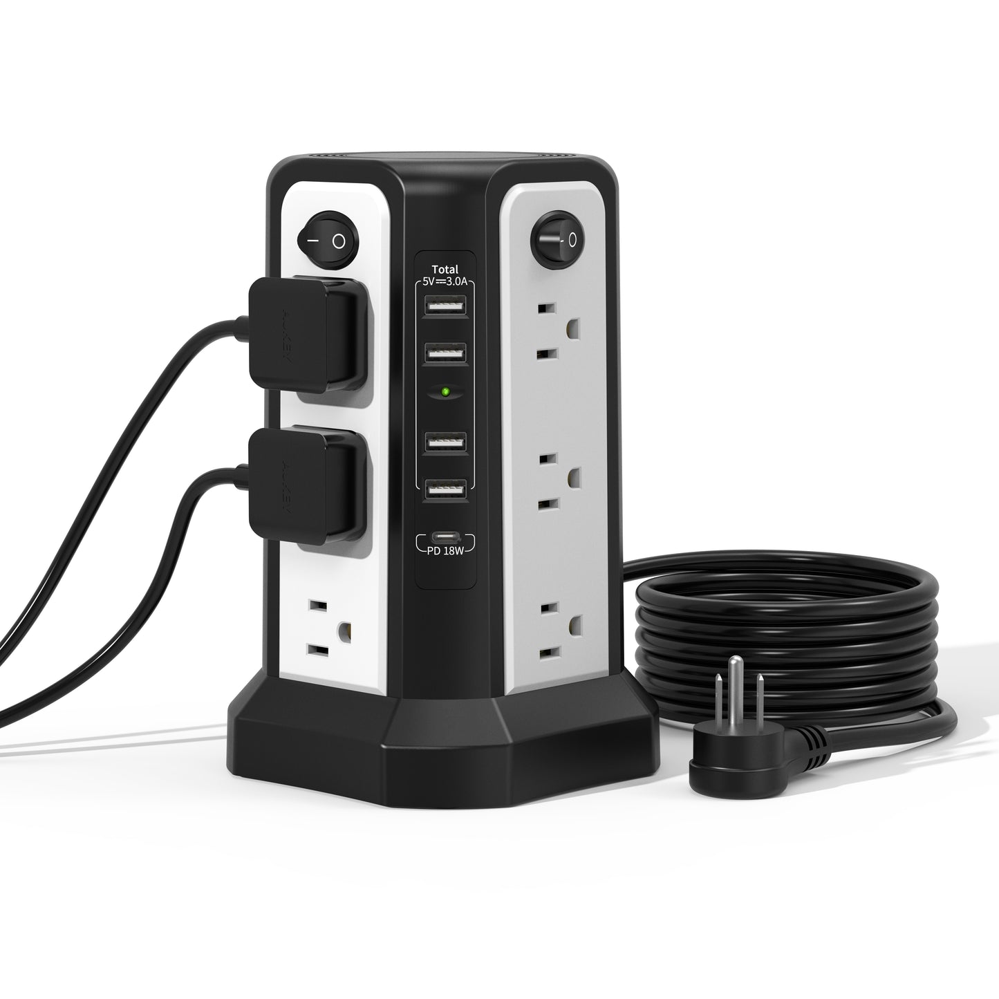 Surge Protector Power Strip Tower With USB C Port