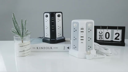 Surge Protector Power Strip Tower With USB C Port